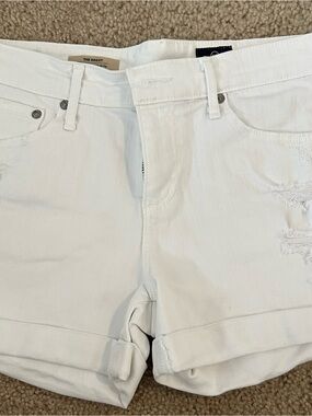 AG Adriano Goldschmied White Rolled Cuff Denim Shorts